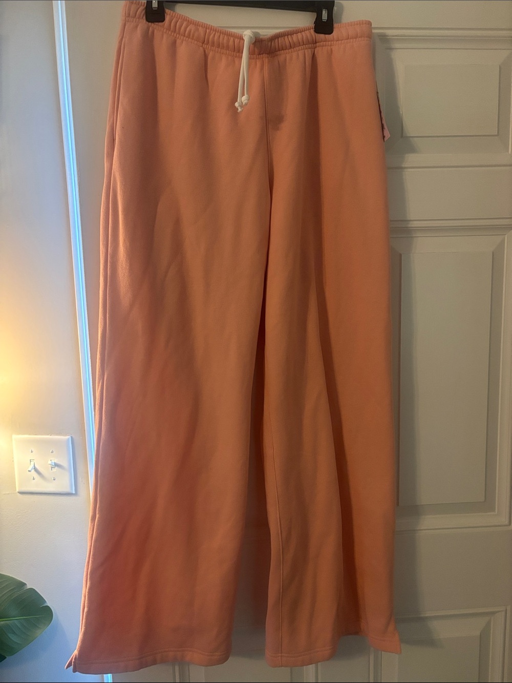 wild fable Peach Wide-Leg Track Pants with Drawstring
